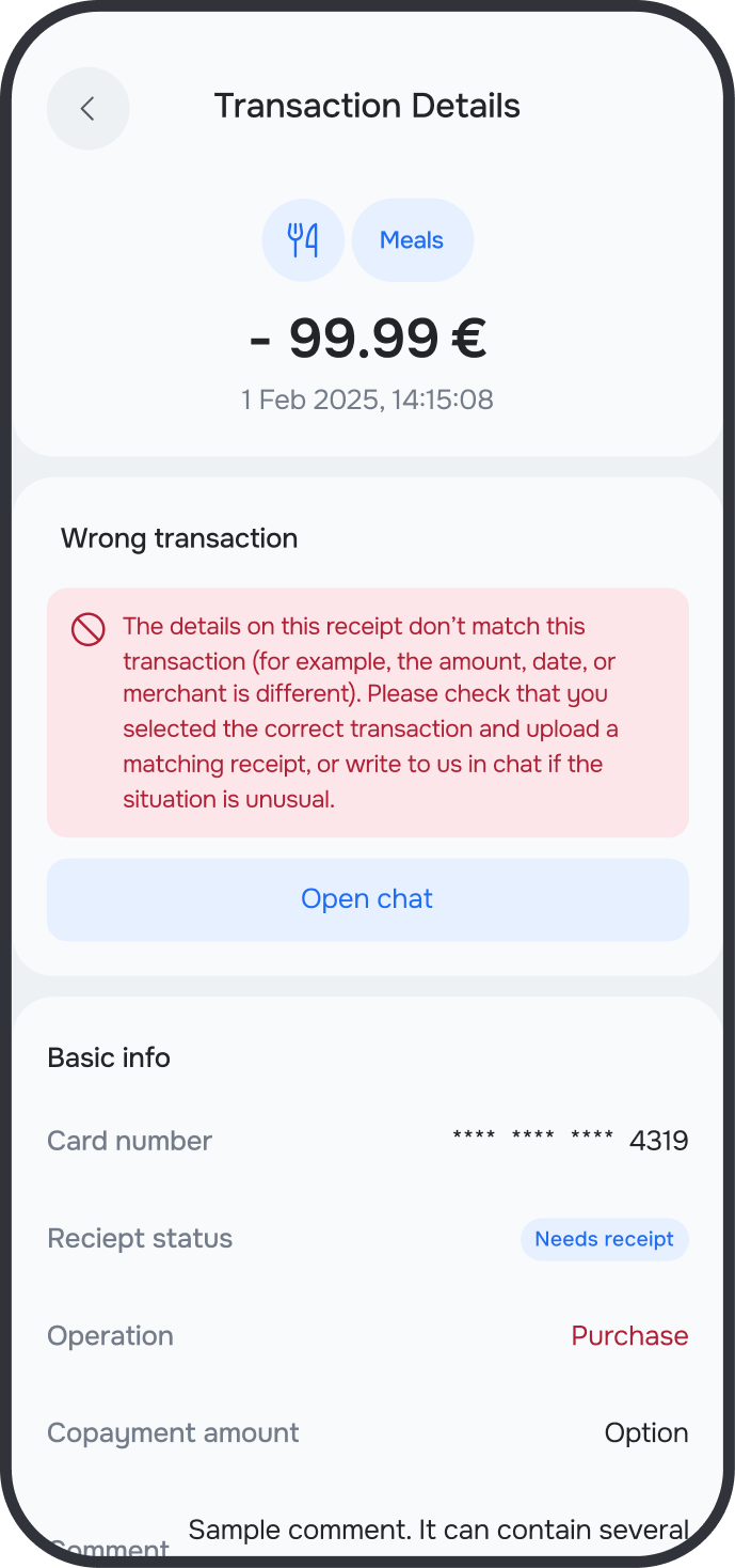 transaction details