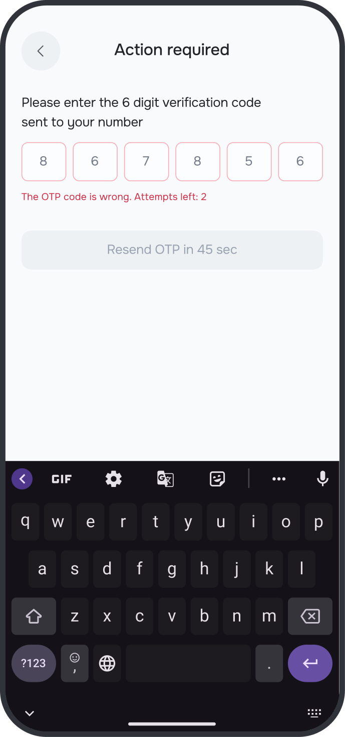 OTP error